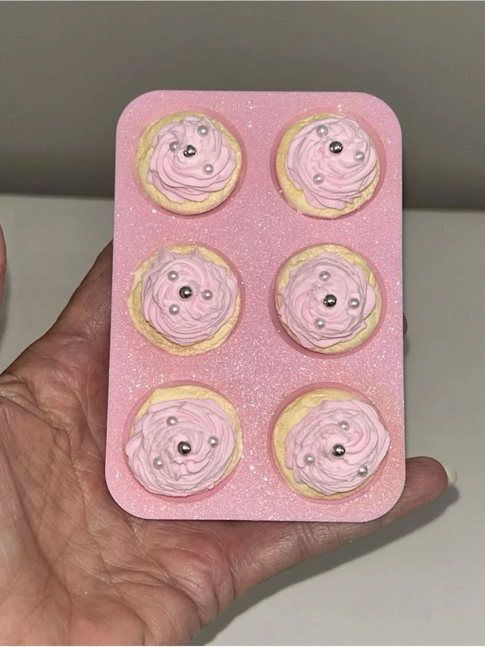 Fake Cupcakes Cup Cakes in Muffin Pan - Faux Dessert Decoration Handmade